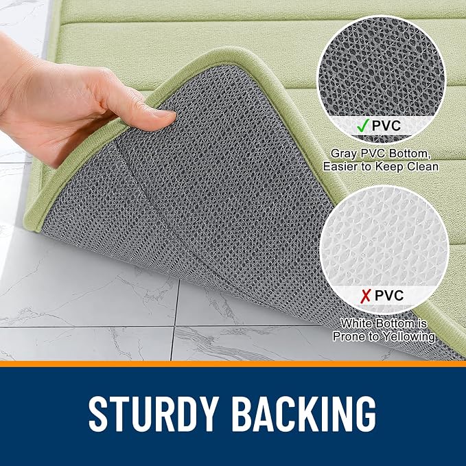 OLANLY Memory Foam Bath Mat 34x21, Super Soft Absorbent Bathroom Rugs, Quick Dry - Image 7