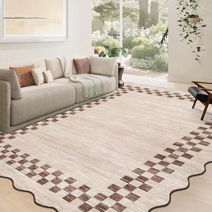 GarveeHome Scalloped Washable Rug 9x12 Area Rug by GarveeHome