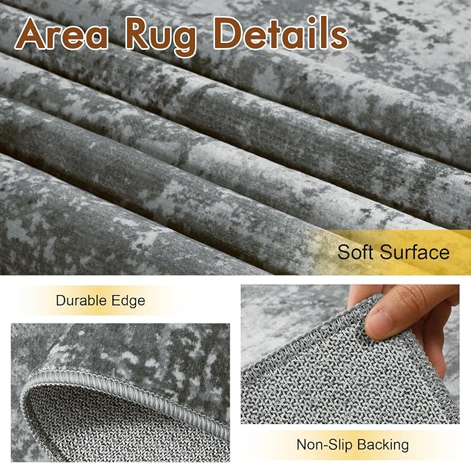6x9 Ft Large Area Rugs for Living Room, Soft Non-Slip Washable Rugs Modern - Image 6