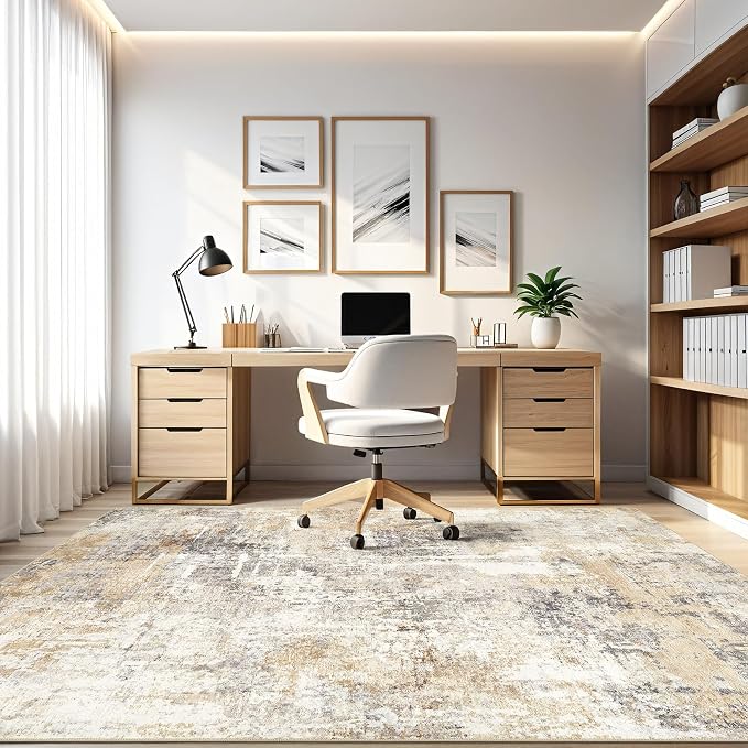 LOONGRUG 7x9 Area Rug Living Room: Machine Washable Large Abstract Soft Rugs - Image 8