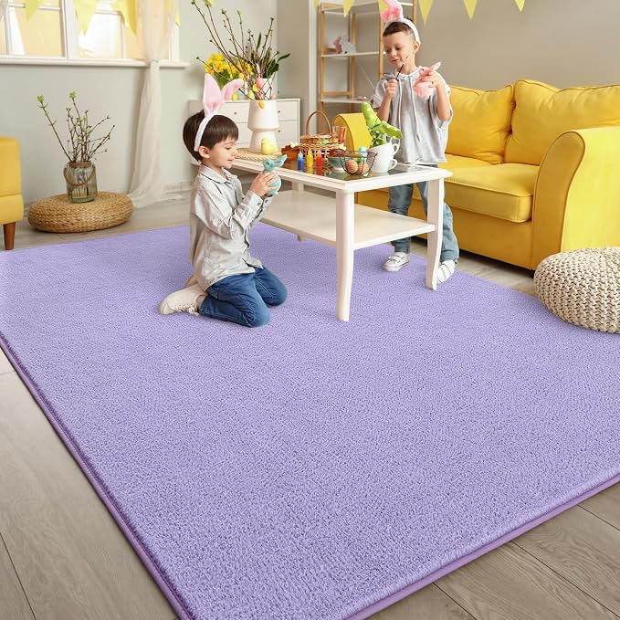 Pettop 5x7 ft Purple Area Rugs for Bedroom Living Room, Washable Memory Foam - Image 5