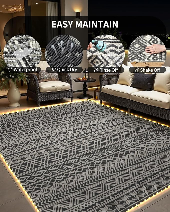 MontVoo-Outdoor Rug Carpet 9x12 ft - Image 5