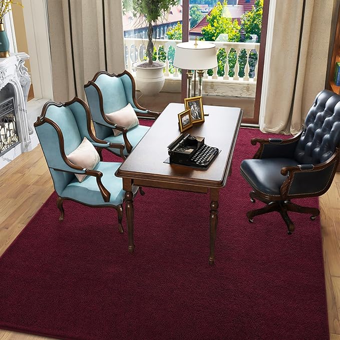 Pettop 7x10 ft Burgundy Red Area Rugs - Image 6