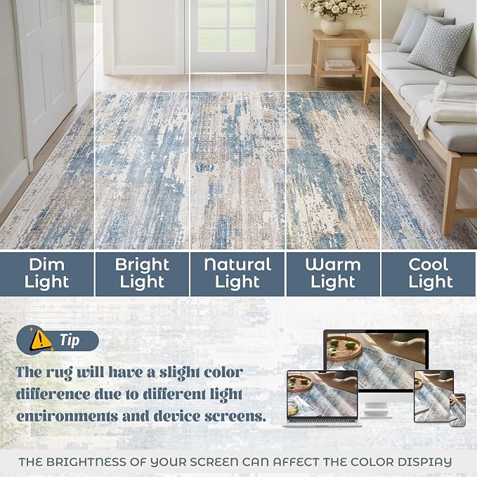 XLUEZ 10x14 Area Rugs for Living Room, Washable Modern Abstract Large Area Rug - Image 6