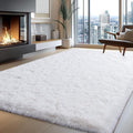 White Rugs for Living Room, Large Area Rug 6x9 Fluffy Shag Rug for Bedroom by WISHTREE