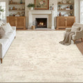10x12 Area Rug for Living Room: Vintage Boho Neutral Washable Rug Indoor Soft by Luxturiy