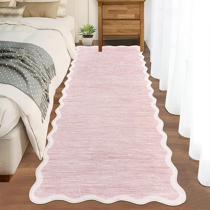 GarveeHome Scalloped Washable Runner Rug 2x6 Runner Non Slip Kitchen Rug Modern by GarveeHome