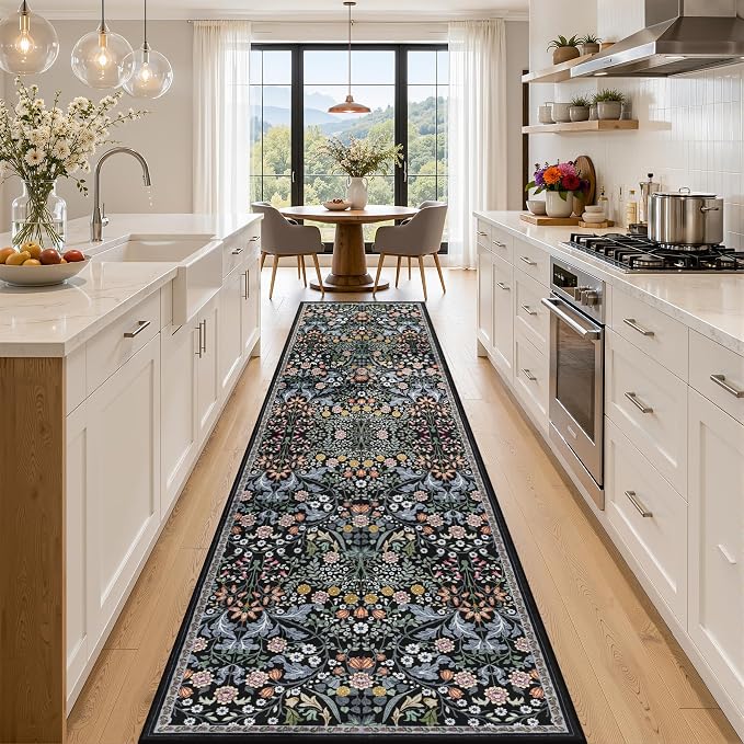 Runner Rug for Entryway: 2.6x14 Kitchen Rugs Non Slip Washable Ultra-Thin Soft by PLHXFRSoftAreaRugs