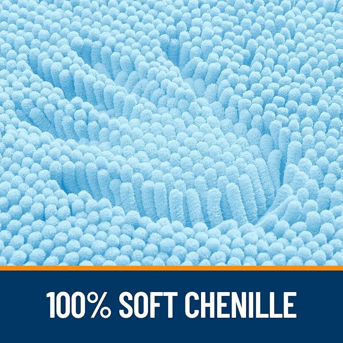 OLANLY Small Bathroom Rugs 24x16, Extra Soft Absorbent Chenille Bath Rugs - Image 3