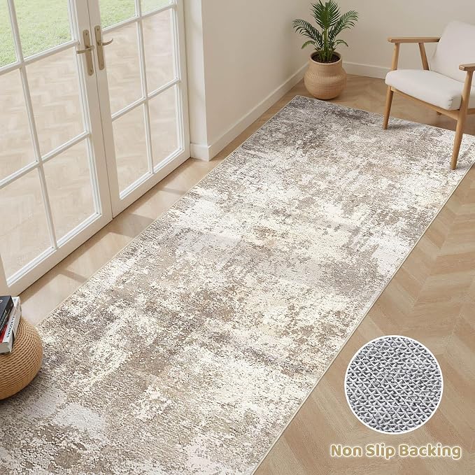 Runner Rug Kitchen Washable Rugs: 2x6 Non-Slip Abstract Soft Modern Stain - Image 3