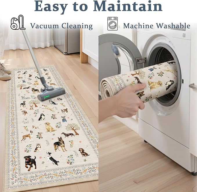 Dog Rug for Entryway, 2x3 Washable Kitchen Mat Ultra-Thin Soft, Non-Slip Indoor - Image 5