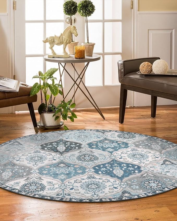 Lahome Moroccan Washable Round Rugs - Image 5