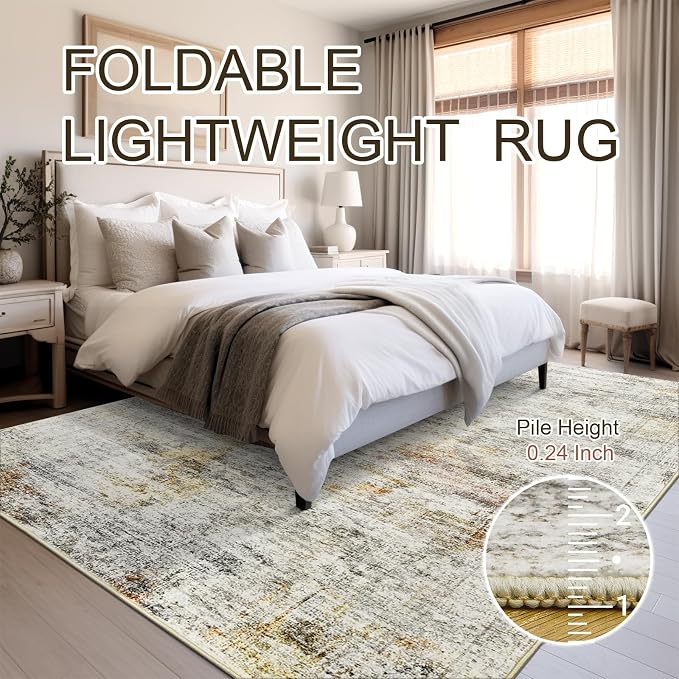 Soalmost 10x14 Area Rugs for Living Room, Non Slip Machine Washable Vintage Rugs - Image 6
