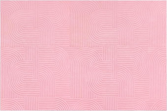 Pauwer Pink Area Rug for Girls Bedroom 6x9 Soft Fluffy Non Slip Machine - Image 9