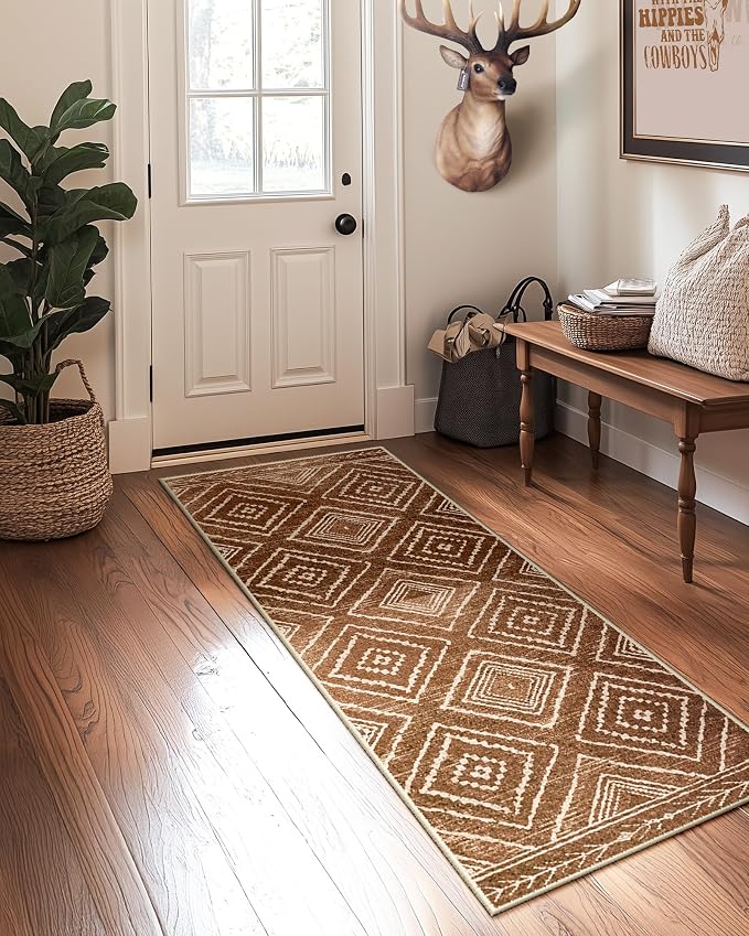 BESTSWEETIE Area Rug 2x8 Rug Machine Washable Non-Slip Low Pile Print Pattern - Image 7