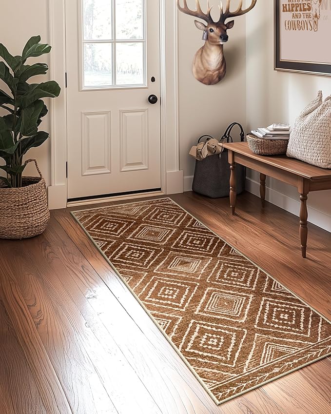 BESTSWEETIE Area Rug 2x6 Rug Machine Washable Non-Slip Low Pile Print Pattern by BESTSWEETIE
