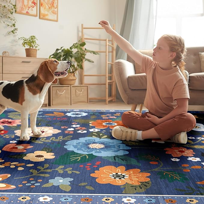 RELEANY Floral 2x10 Area Rugs Washable Print Boho Cute Carpet Non Slip Flower - Image 9