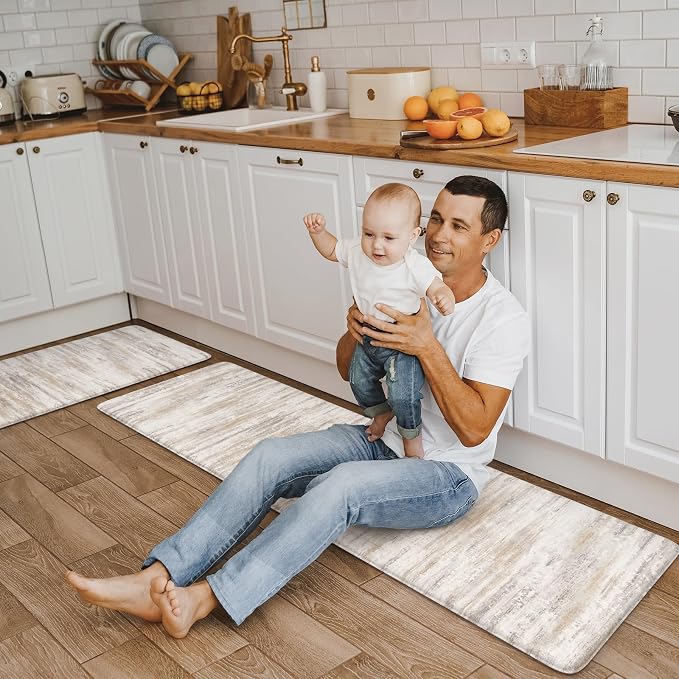 KIMODE Kitchen Mats Cushioned Anti Fatigue, Abstract Farmhouse Kitchen Rugs - Image 8