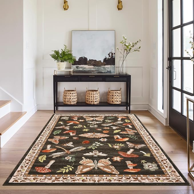 ROYHOME Mushroom Rug Black - Image 2
