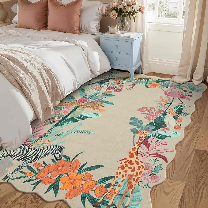 Rugxara 3x5 Rug for Entryway Bedroom, Leopard/Cheetah/Zebra/Tiger Print Throw - Image 3