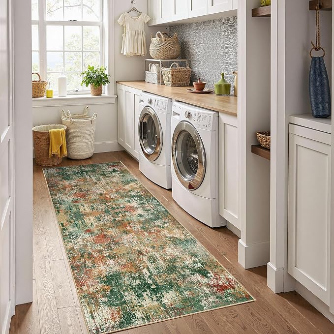 RELEANY Washable Area Rugs 2'x10' Non-Slip Modern Abstract Soft - Image 3
