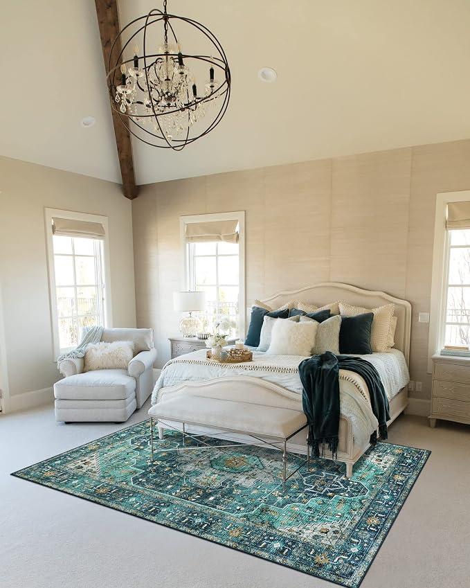 Moynesa Ultra-Thin Washable Vintage Area Rug - Image 7