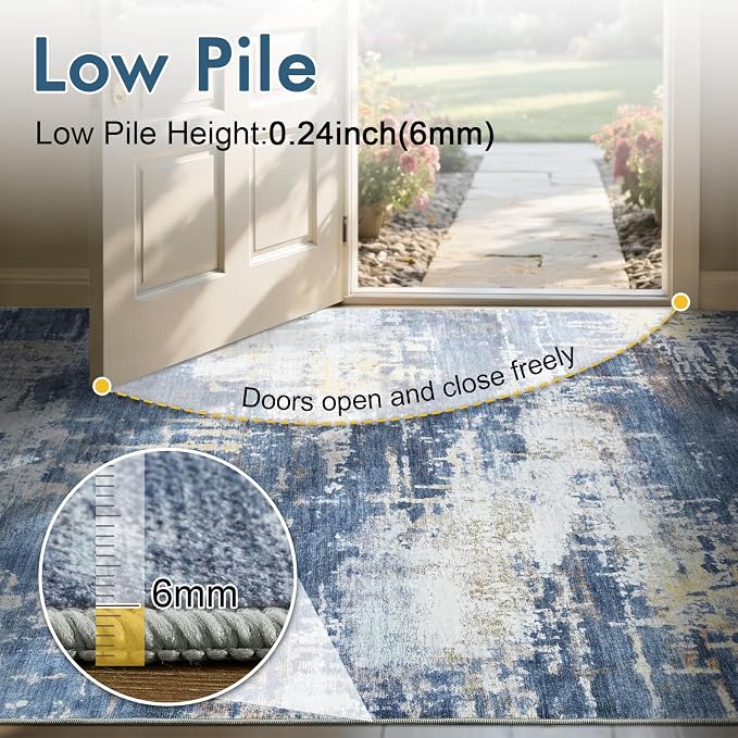 4x6 Ft Area Rugs for Living Room, Soft Non-Slip Washable Rugs Modern Abstract - Image 8