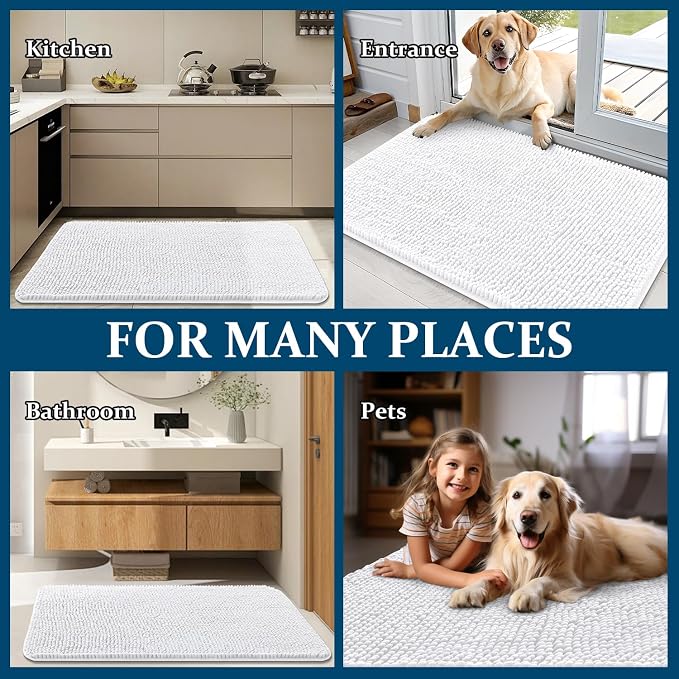 OLANLY Dog Door Mat for Muddy Paws 70x35, Absorbs Moisture and Dirt, Absorbent - Image 8