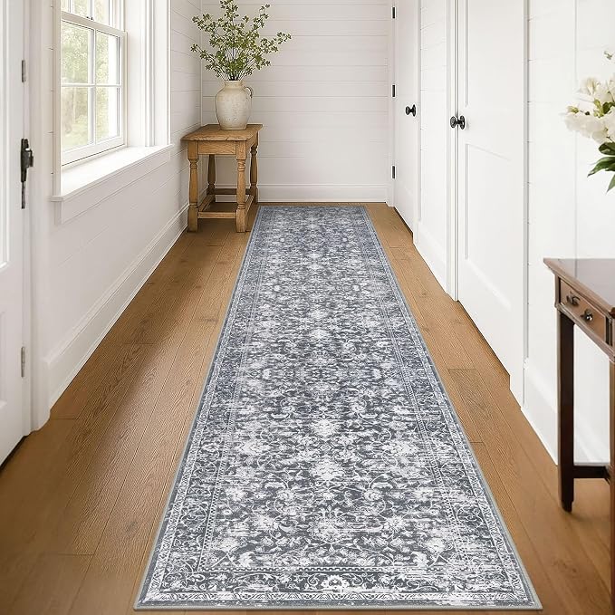 KILOCOCO Runner for Hallway 3x14 Runner Rug Printed Vintage Floral Washable Rug - Image 2