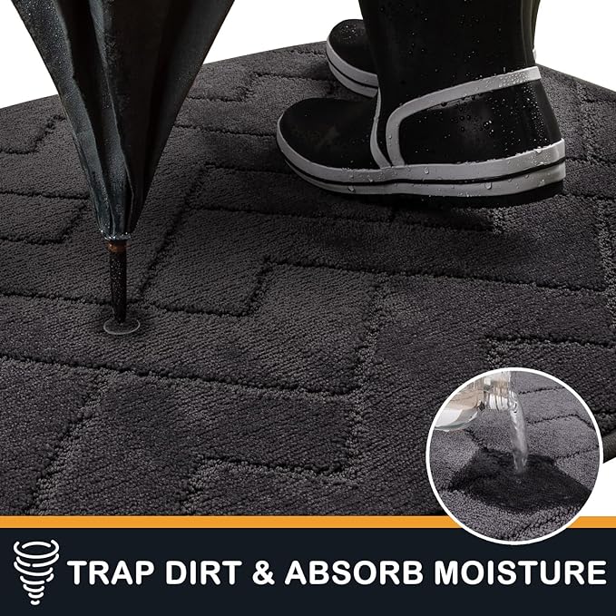 PURRUGS Dirt Trapping Door Mat 20" x 31.5", Non-Slip Machine Washable Entry Rug - Image 5