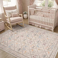 DCX Washable 5x7 Rose Biege Floral Rug by DCXWashableRug
