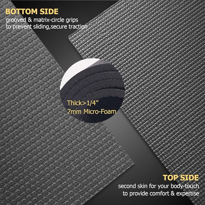 GXMMAT Large Yoga Mat 12'x6'/10'x6'/6'x8', Extra Thick Workout Mats - Image 4