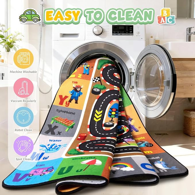RogaraRace Track Rugs for Kids, Car Track Play Mat - Image 6
