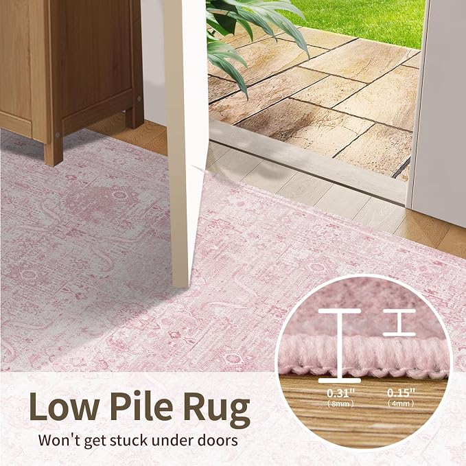Rugxara 6x9 Area Rugs for Living Room Bedroom, Vintage Floral Retro Boho Non - Image 7