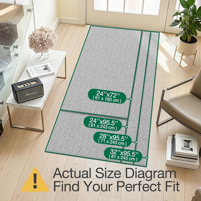 LUMI Ultra Thin Runner Rug for Hallway 2.7'x8', Non-Slip Entryway Rug - Image 2