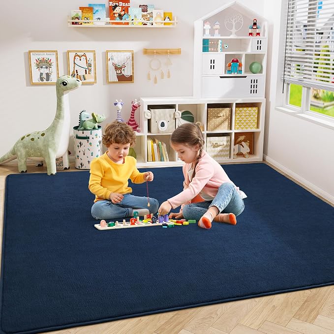 Amearea Large Modern Area Rugs for Bedroom Living Room, 5x8 Feet Navy Blue - Image 3