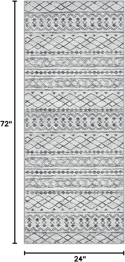KUTA Moroccan Rugs for Entryway, Non-Slip Washable Ultra Soft Hallway Runner Rug - Image 2
