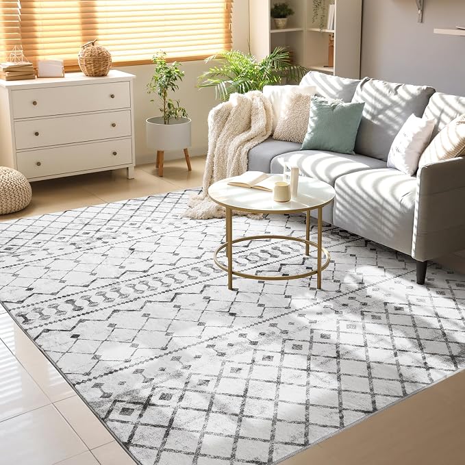 Lessymo Washable Area Rugs 6x9 for Bedroom Living Room Kitchen, Ultra-Soft Faux by Lessymo