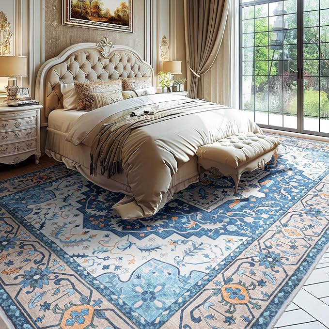 Lessymo 5x7 Area Rugs- Machine Washable Area Rugs, Super Soft Faux-Wool Area Rug - Image 8