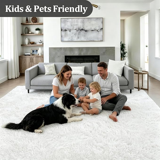 Fluffy Area Rugs 9x12 Living Room Bedroom: Ultra Soft Shag Rug Upgrade Non-Slip - Image 4