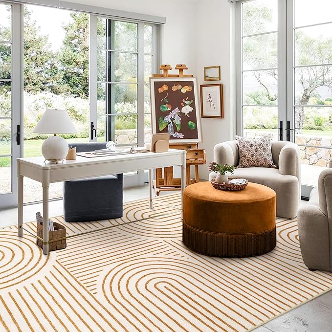 Lahome Abstract Machine Washable Rugs 8x10, Ultra-Thin Soft 8x10 Rugs - Image 4