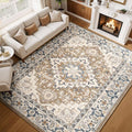 Lessymo Washable Area Rugs 6 x 9, Boho Area Rug Low Pile by Lessymo