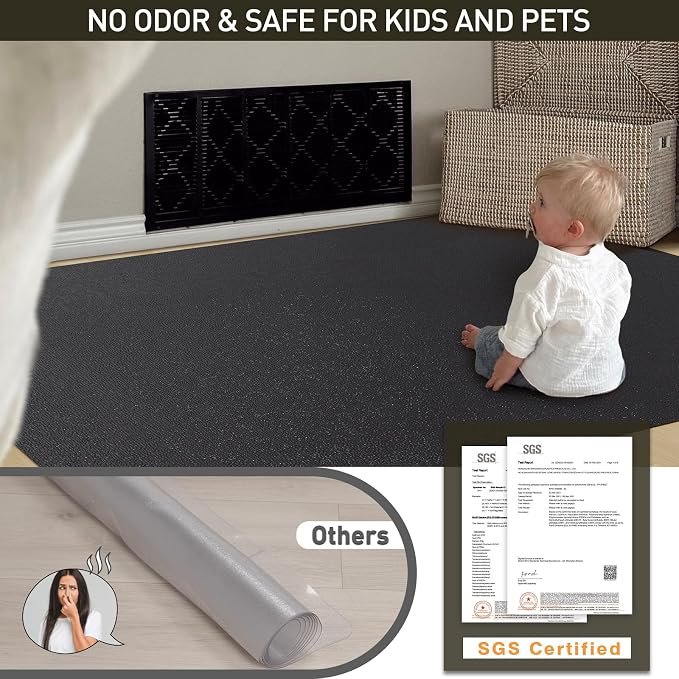 Area Floor Mat for Home, Spill Resistant Hard Floor Protector Cover, Easy Clean - Image 5