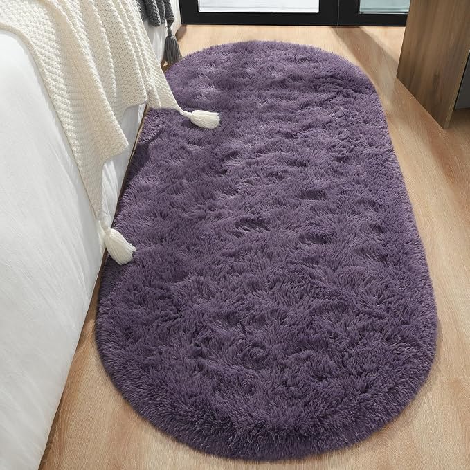 LOCHAS Bedroom Rug 2.6' x 5.3', Soft Oval Throw Rugs Carpet - Image 3