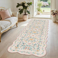 Scalloped Floral Runner Rug 2x6, Soft Cute Carpet Runner by Dadasgk