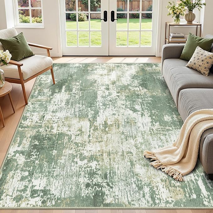 RELEANY Washable Area Rugs 7'x9' Non-Slip Modern Abstract Soft by RELEANY