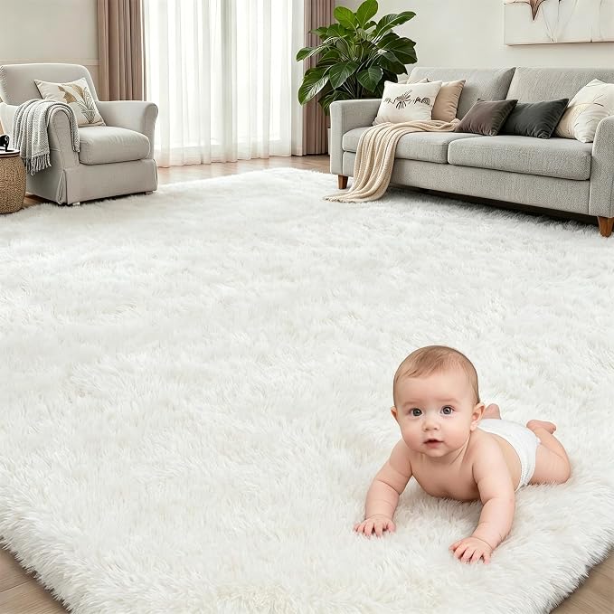 8x10 Area Rugs for Living Room Bedroom: Ultra Soft Fluffy Shag Rug Upgrade - Image 2