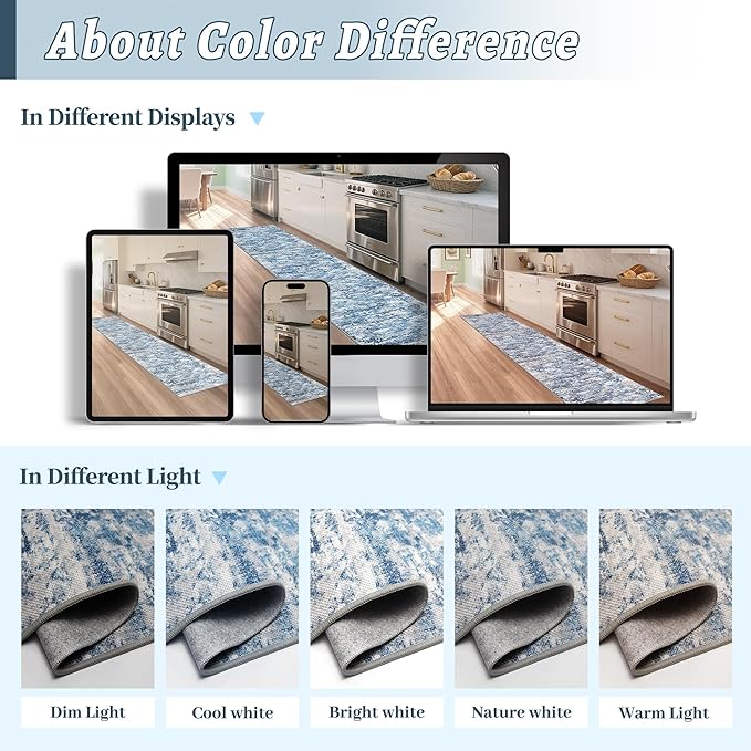 Abstract Washable Runner Rug 2x6, Hallway Rug Non-Slip, Woven Non-Shedding Thin - Image 6