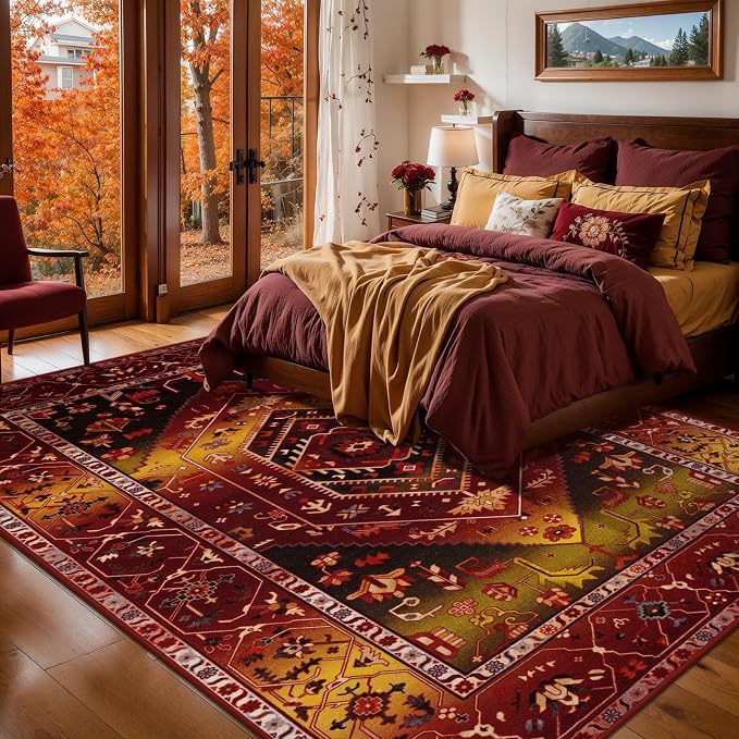 SERISSA 6x9 Area Rugs for Living Room, Large Washable Non-Slip Boho Rug - Image 3