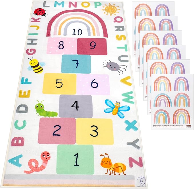 Hopscotch Rug for Kids, Hopscotch Play Mat, ABC Classroom Learning Mat by Unknown